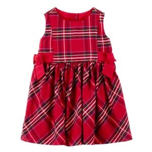 Brand New Baby Girl Plaid Sateen Holiday Dress with Diaper Cover, 12 Months, NWT